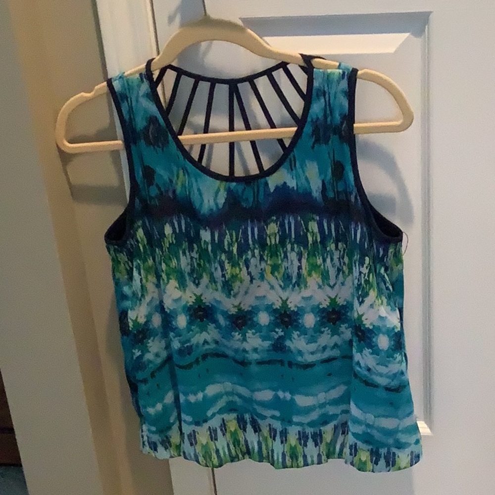 Dressy tank with strappy detailing on back